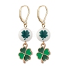 Synthetic White Jade Leverback Earrings EJEW-JE06307-1