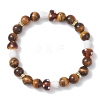 Natural Tiger Eye & Lampwork Beads Stretch Bracelets for Women BJEW-JB13317-01-2