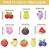 110Pcs 11 Styles Fruits Resin Cabochons MRMJ-SC0001-54-2