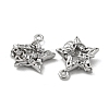 Brass Micro Pave Clear Cubic Zirconia Charms KK-H460-18P-2