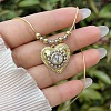 Religion Brass Heart with Saint Pendant Necklaces for Women WG01AF5-06-1