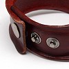 Trendy Unisex Casual Style Alloy Fleur De Lis Studded Leather Cord Wide Wristband Bracelets BJEW-L285-04-3