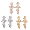FIBLOOM 3 Pairs 3 Colors Alloy Dangle Stud Earrings fot Women EJEW-FI0002-61-1