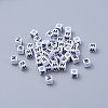 Acrylic Horizontal Hole Letter Beads OACR-YW0002-08W-1