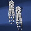 Exaggerated Leaf Tassel Brass Stud Earrings OH2518-2