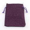 Polyester Imitation Burlap Packing Pouches Drawstring Bags ABAG-R005-9x7-10-1