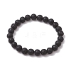 Natural Lava Rock Round Beads Stretch Bracelets BJEW-JB11489-2