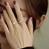 925 Sterling Silver Horse Eye Open Cuff Ring for Women JR874B-6