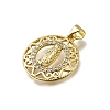 Brass Micro Pave Cubic Zirconia Pendants KK-C090-35G-06-2