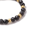 Natural Black Spinel Beaded Stretch Rings for Women RJEW-JR00868-13-4