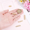 6Pcs 3 Styles Brass Slide Lock Clasps KK-BBC0027-56-3