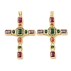 Brass Pave Colorful Cubic Zirconia Pendants CU-CBA2907-01A-G-1