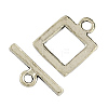 Square Tibetan Style Toggle Clasps TIBE-2036-AS-NR-2