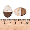 Transparent Resin and Walnut Wood Pendants RESI-T057-04N-4