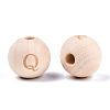 Unfinished Natural Wood European Beads WOOD-S045-143A-01Q-2