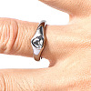 304 Stainless Steel Pave Clear Cubic Zirconia Finger Rings WG85DA0-04-1
