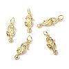 Brass Micro Pave Light Blue Cubic Zirconia Pendants ZIRC-P094-16G-RS-1