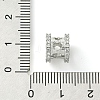 Rack Plating Brass Micro Pave Clear Cubic Zirconia European Beads KK-G501-07P-3