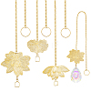 6Pcs 3 Style Brass & Stainless Steel Hanging Ornaments HJEW-NB00311-1