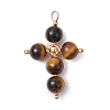 Natural Tiger Eye Pendants PALLOY-JF02886-02-1