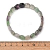 Natural Fluorite Oval Beaded Stretch Bracelet G-E010-01S-6