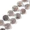 Natural Tourmalinated Quartz Beads Strands G-C116-A62-01-2