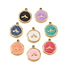 304 Stainless Steel Enamel Pendants STAS-P425-01G-03-1