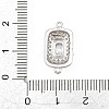 Brass Micro Pave Cubic Zirconia Connector Charms CU-CBAAB9C-01P-02-3