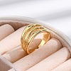 Rack Plating Brass Cuff Cubic Finger Rings for Women RJEW-M028-24G-4