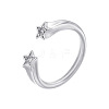 Brass Micro Pave Cubic Zirconia Cuff Open Rings for Women FS-WG15C9D-02-1