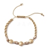 Adjustable Acrylic Shell Shape Braided Bead Bracelet BJEW-JB10145-1