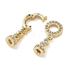Ring Brass Micro Pave Clear Cubic Zirconia Fold Over Clasps KK-Z143-21G-2