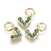Brass Micro Pave Cubic Zirconia Charms ZIRC-F111-08G-05-1