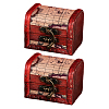 2Pcs Retro Wooden Jewelry Storage Boxes with Latch Clasps OBOX-DJ0001-03B-1