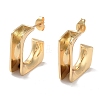 Brass Twist Rectangle Stud Earrings EJEW-M239-06G-1