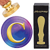 Brass Wax Seal Stamp with Wood Handle AJEW-WH0412-0298-1