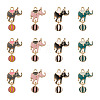 32Pcs 4 Colors Zinc Alloy Enamel Pendants ENAM-TA0001-25-2