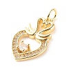Brass Micro Pave Clear Cubic Zirconia Pendants X-ZIRC-P094-07G-RS-2