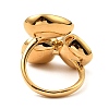 Teardrop & Square Glass Open Cuff Rings RJEW-G289-01G-08-3