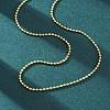 Brass Rondelle Link Chain Necklaces for Women X-NJEW-K282-04G-2