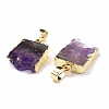 Rough Raw Natural Amethyst Slice Pendants G-K324-03G-3