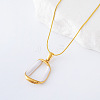 3Pcs Geometric Twisted Oval Stainless Steel White Enamel Pendant Necklaces for Women LV4552-1