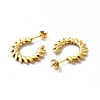 Ion Plating(IP) 304 Stainless Steel Leafy Branch Wrap Stud Earrings for Women EJEW-K243-05G-2