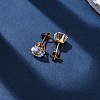 304 Stainless Steel Micro Pave Clear Cubic Zirconia Stud Earrings EJEW-P299-01E-G-2