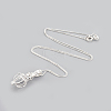 925 Sterling Silver Cage Pendant Necklaces NJEW-S415-04-3