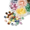 175Pcs 7 Styles Round Natural Tiger Eye & Green Aventurine & Red Jasper & Topaz Jade & Dyed Persian Jade & Blue Spot Jasper & Yellow Jade Box Sets DIY-FS0007-08-3