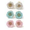 Flower Ion Plating(IP) 304 Stainless Steel Stud Earrings EJEW-G400-14G-1