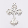 Alloy Rhinestone Cross Big Pendants LS-ALRI-1475-S-NR-3