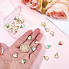 24Pcs 6 Colors Printed Light Gold Tone Alloy Pendants ENAM-BM0001-33-3