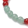 8mm Round Natural Green Aventurine & Carnelian Beaded Stretch Bracelets for Women Men BJEW-JB10533-02-4